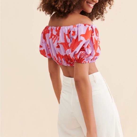 FARM Rio Red and Purple Starfish Crop Top - Picture 3 of 3